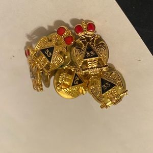 Gold!!!! Set of 5 33rd degree mason pins all Excellent